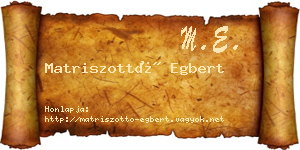 Matriszottó Egbert névjegykártya